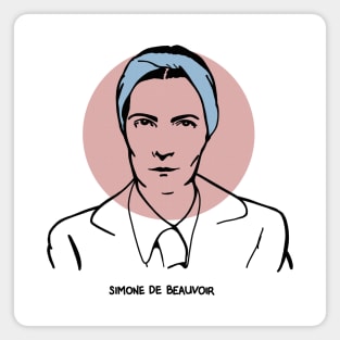 Simone de Beauvoir - Original Stylized Retro Graphic Design Magnet